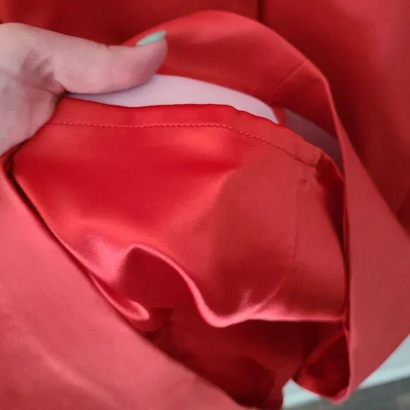 Tahari US Women's Size 10 Orange Twill Sheath Dress Sleeveless Lined Square Neck - Picture 7 of 13